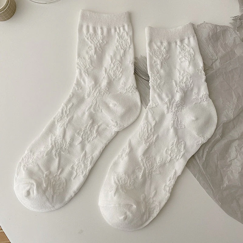 Dainty White Lace Socks - Image 3