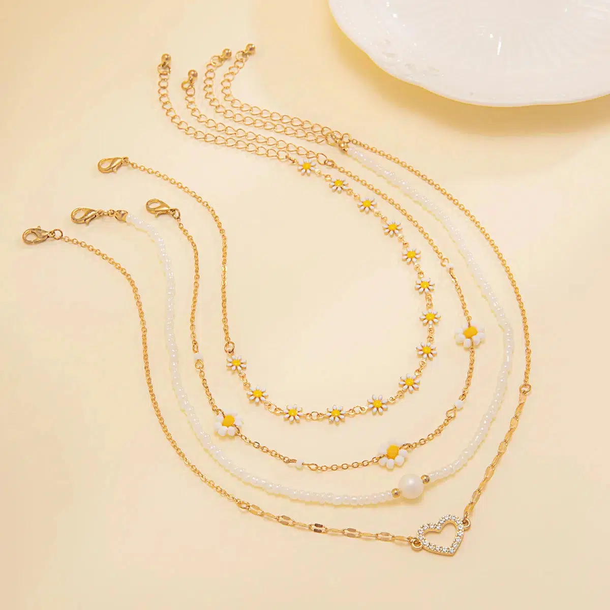 Daisy & Heart Four-Pack Necklace Set - Image 4