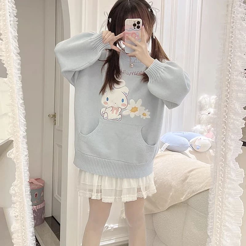 Daisy Puppy Knit Crewneck - Image 4