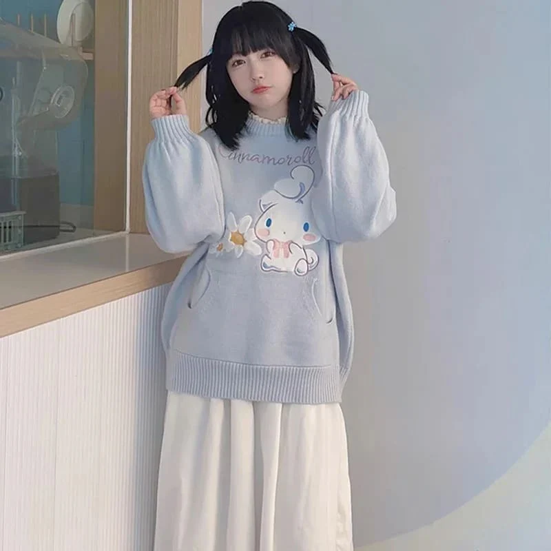 Daisy Puppy Knit Crewneck - Image 6