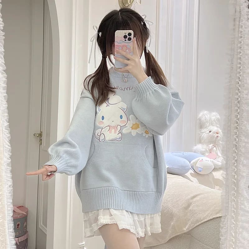 Daisy Puppy Knit Crewneck - Image 8