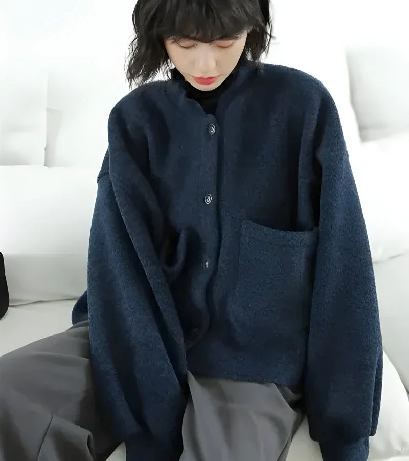 Dark Academia Button Up Pockets Cardigan - Image 3