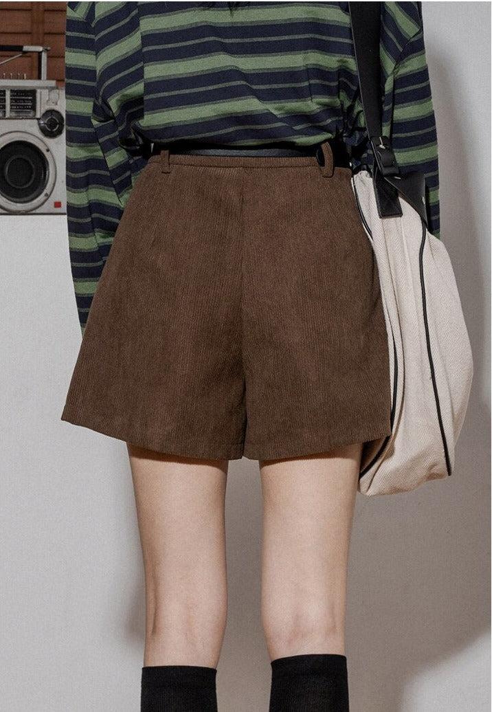 Dark Academia Corduroy Shorts - Image 2