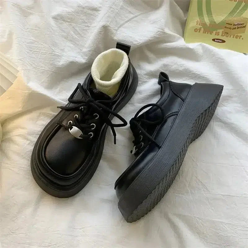 Dark Academia Lace Up Mary Jane Shoes - Image 4