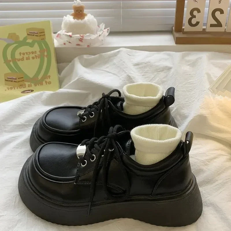 Dark Academia Lace Up Mary Jane Shoes - Image 5