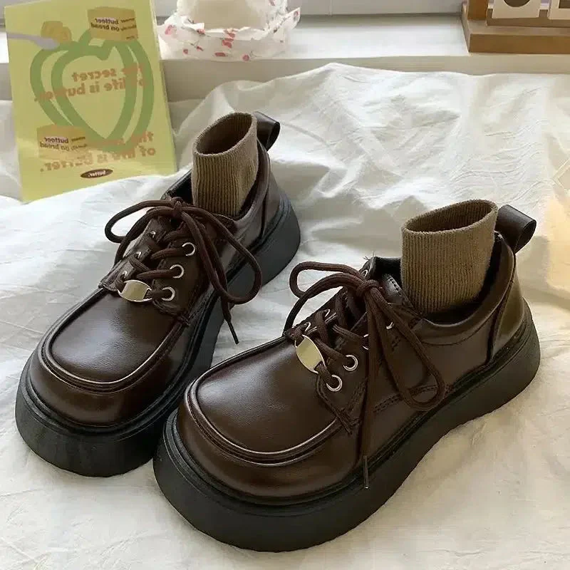 Dark Academia Lace Up Mary Jane Shoes - Image 7