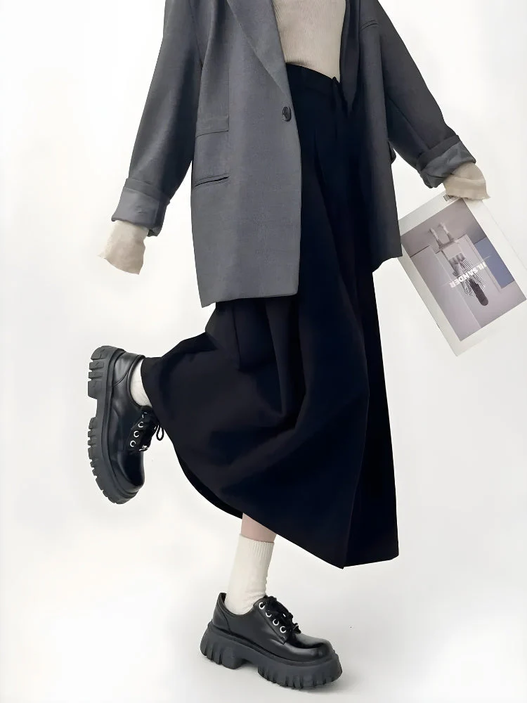 Dark Academia Pleated Midi Skirt - Image 6