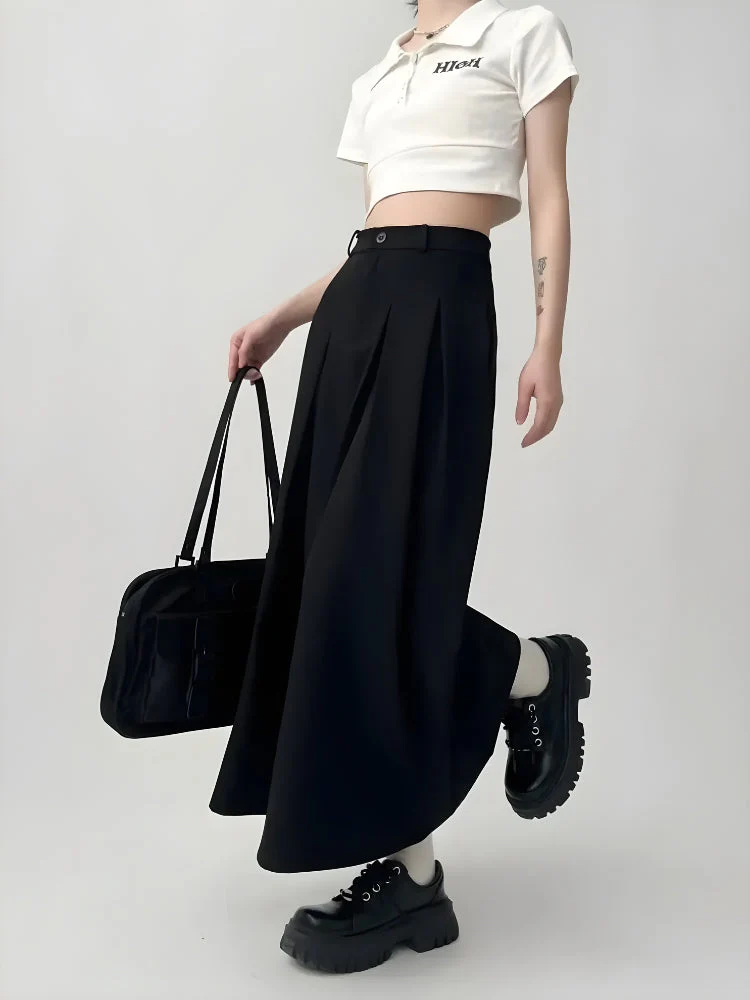 Dark Academia Pleated Midi Skirt - Image 8
