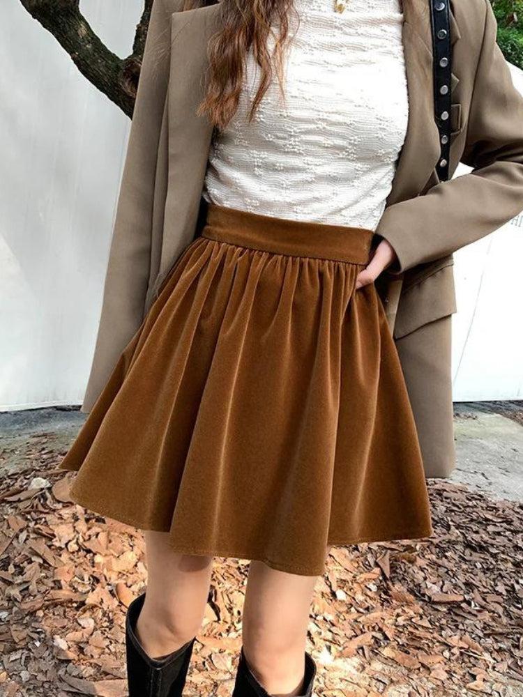 Dark Academia Velvet Mini Skirt - Image 4