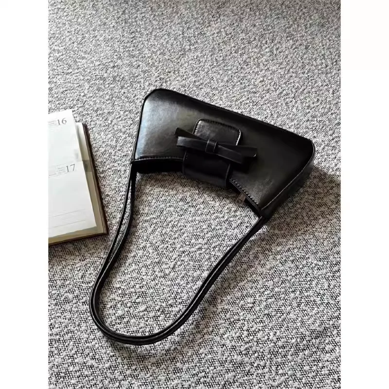 Dark Coquette Bow Baguette Bag - Image 4