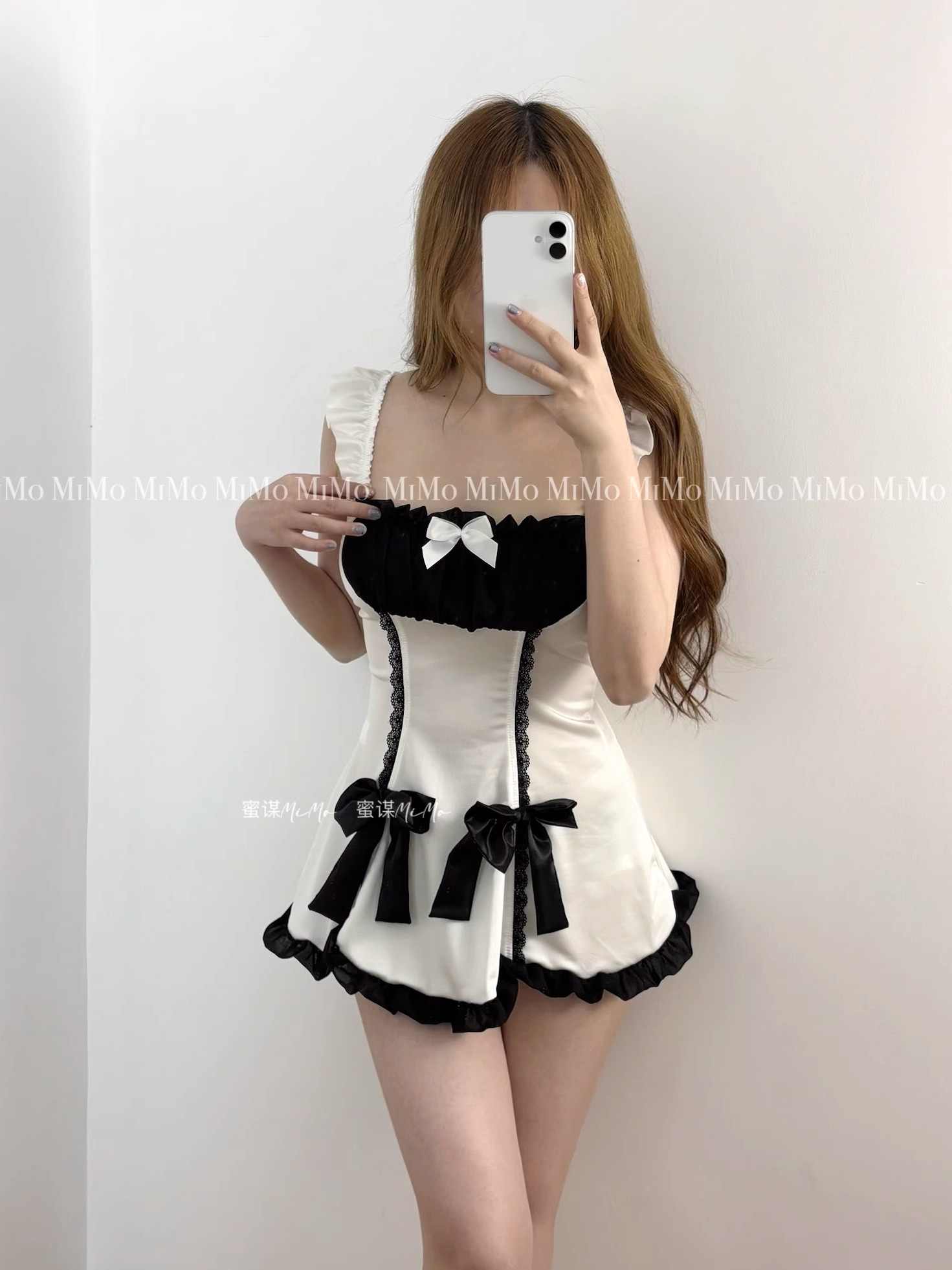 Dark Coquette Bows Maid Dress - Image 3