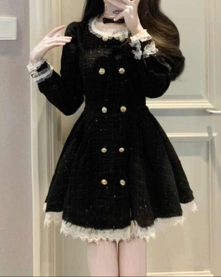 Dark Coquette Breasted Duffle Dress - Image 3