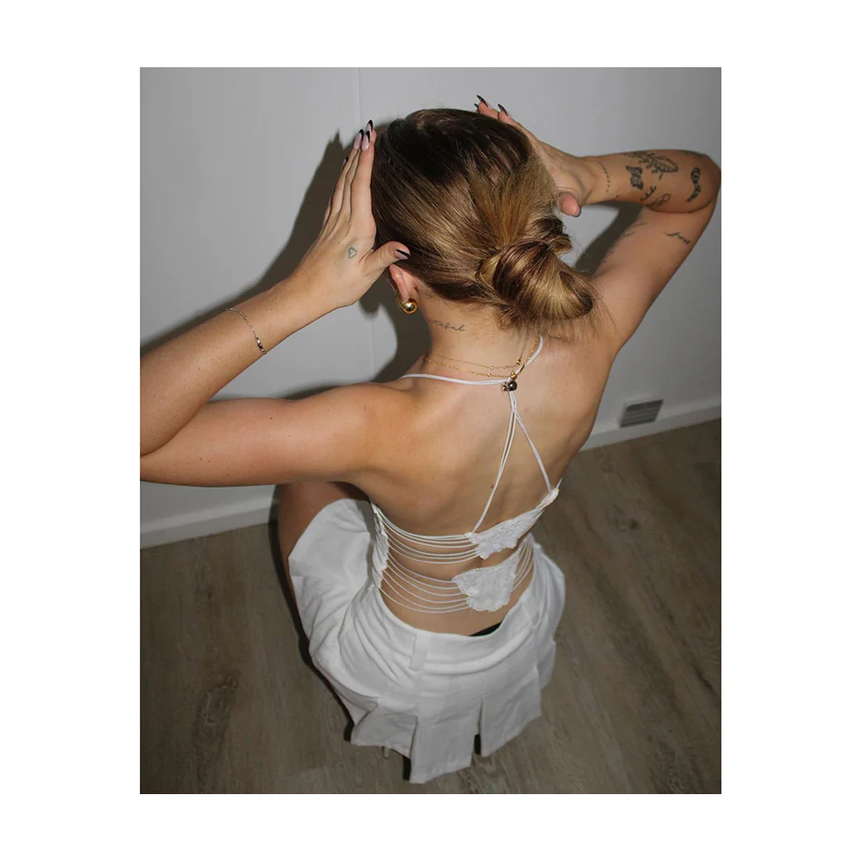 Dark Coquette Hollow Backless Butterfly Top - Image 4