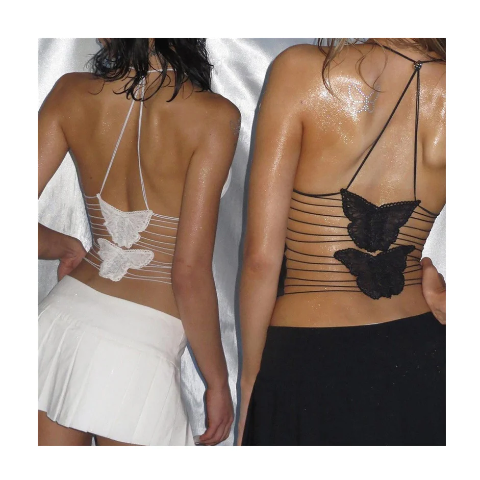 Dark Coquette Hollow Backless Butterfly Top - Image 5
