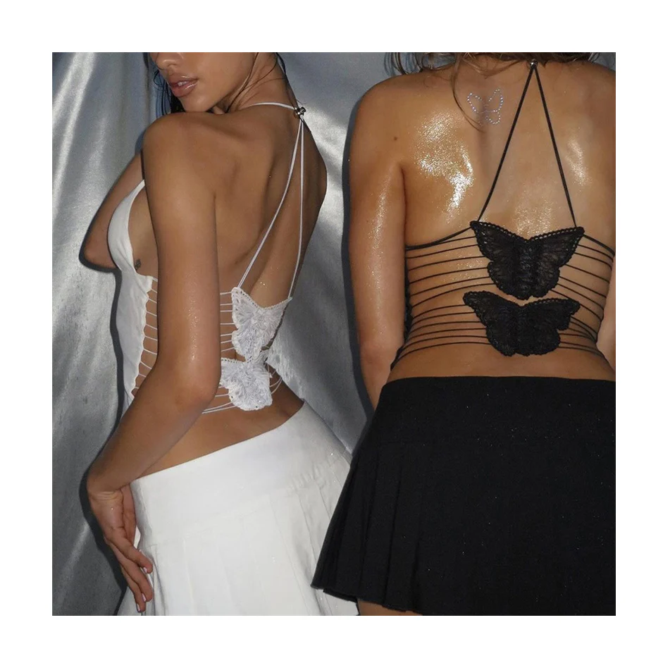 Dark Coquette Hollow Backless Butterfly Top - Image 6