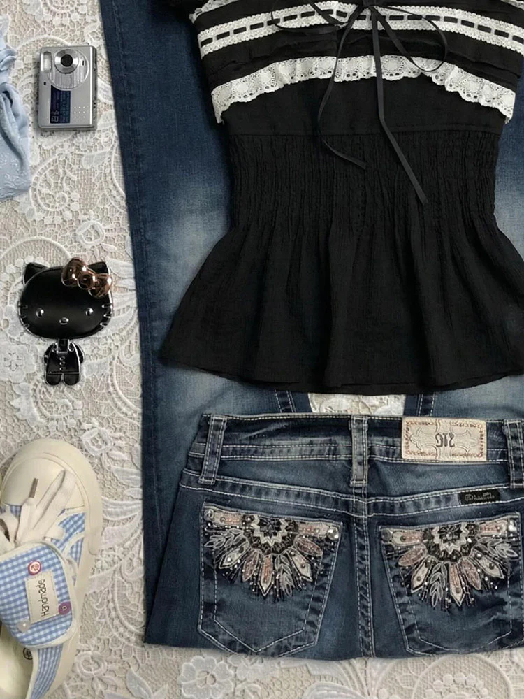 dark coquette lace shirt - Image 3