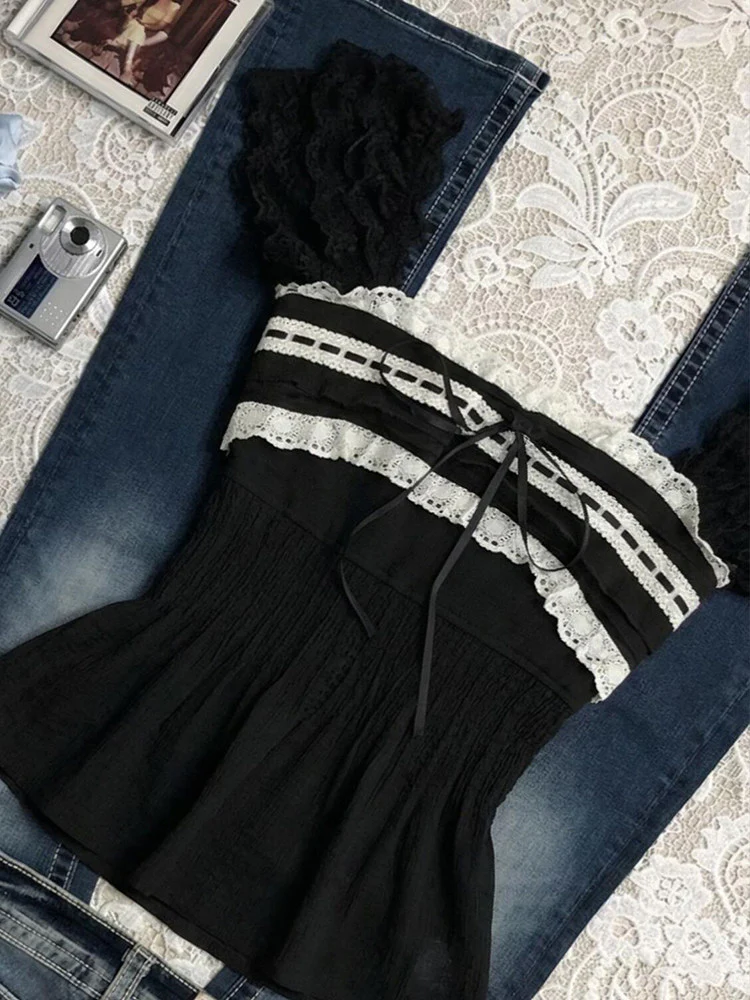 dark coquette lace shirt - Image 5