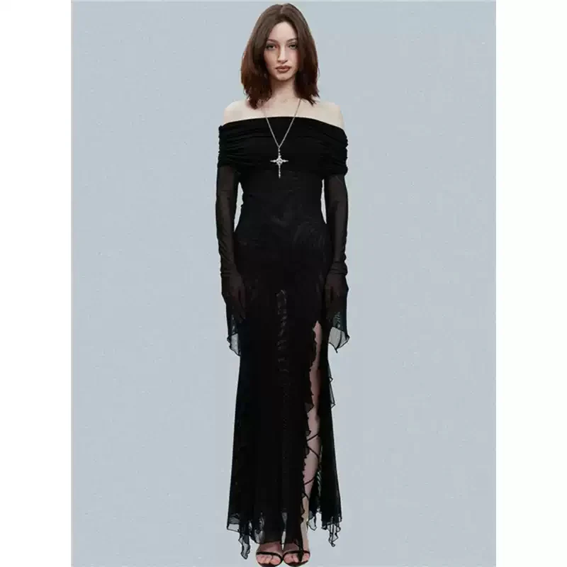 Dark Coquette Off-shoulder Maxi Dress - Image 3
