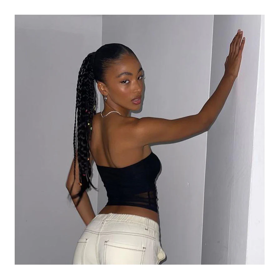 Dark Coquette Street Mesh Crop Top - Image 3