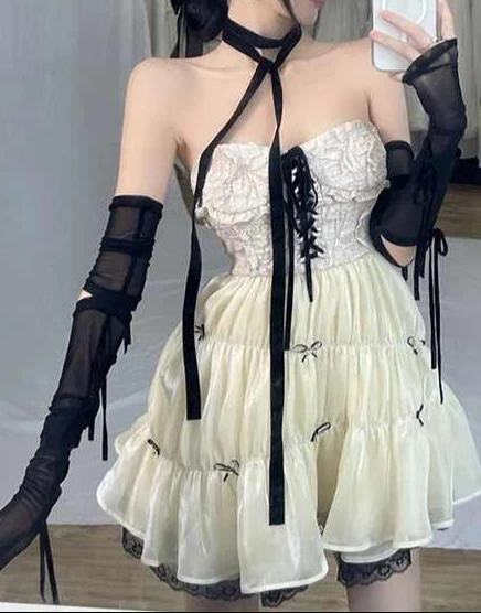 Dark Coquette Tulle Bows Dress - Image 4