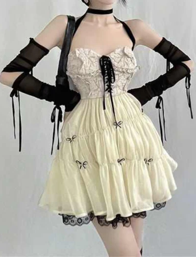 Dark Coquette Tulle Bows Dress - Image 5