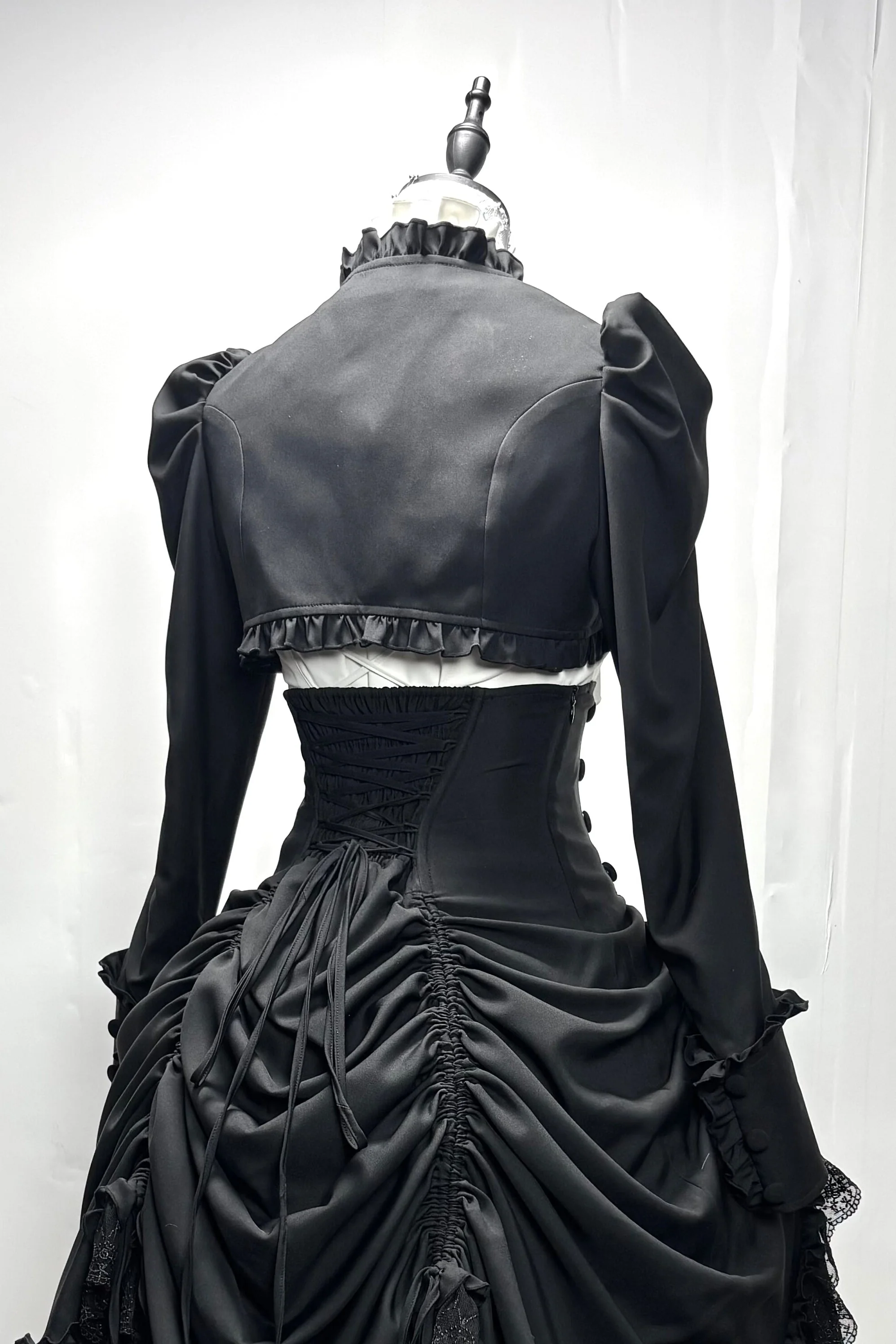 [Pre-order] Dark Gothic Black Short Jacket + White Shirt + Rose Ribbon - Image 13