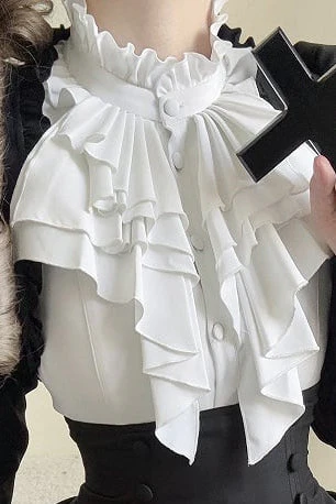 [Pre-order] Dark Gothic Black Short Jacket + White Shirt + Rose Ribbon - Image 14