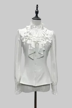 [Pre-order] Dark Gothic Black Short Jacket + White Shirt + Rose Ribbon - Image 22