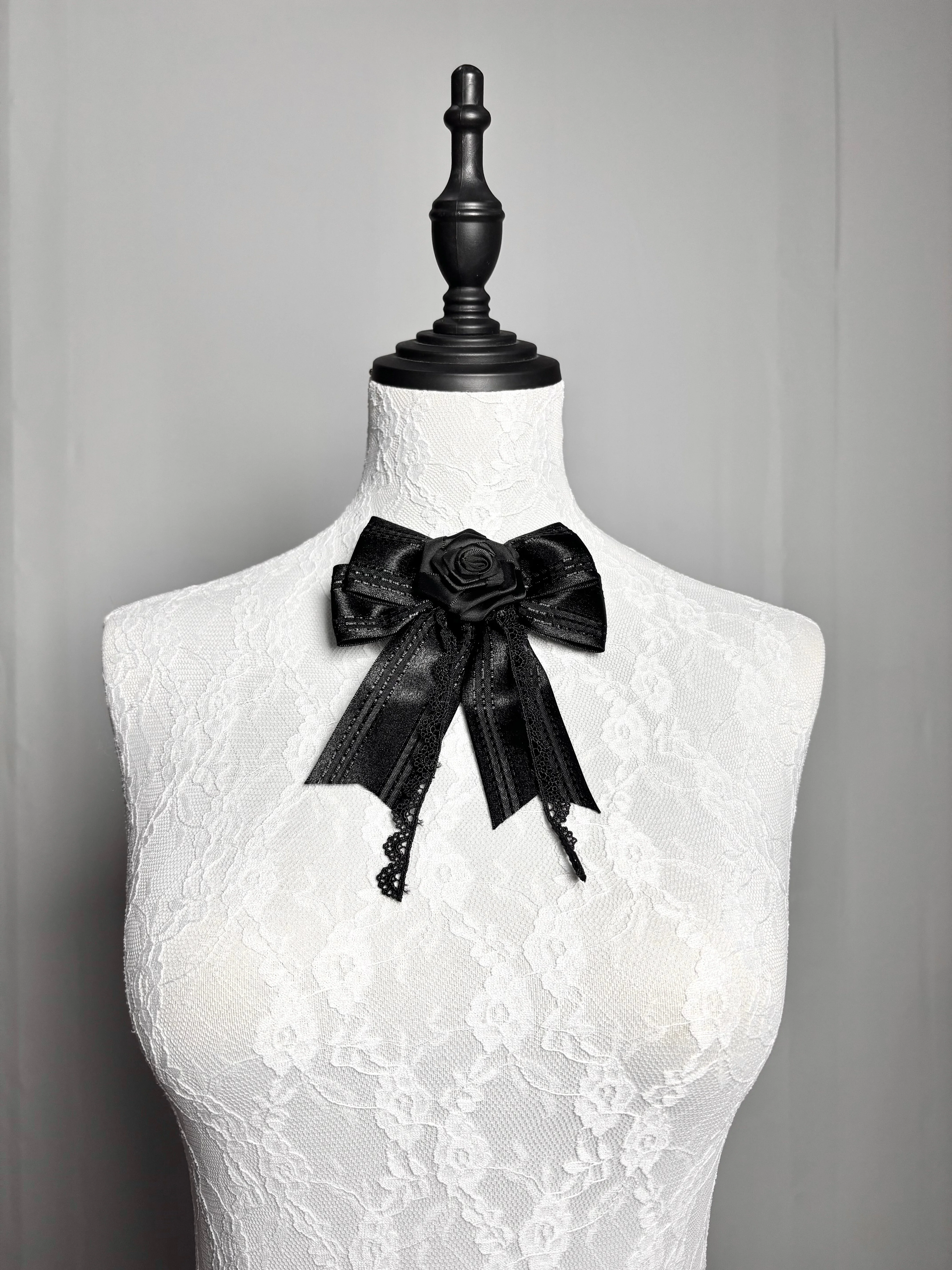 [Pre-order] Dark Gothic Black Short Jacket + White Shirt + Rose Ribbon - Image 24