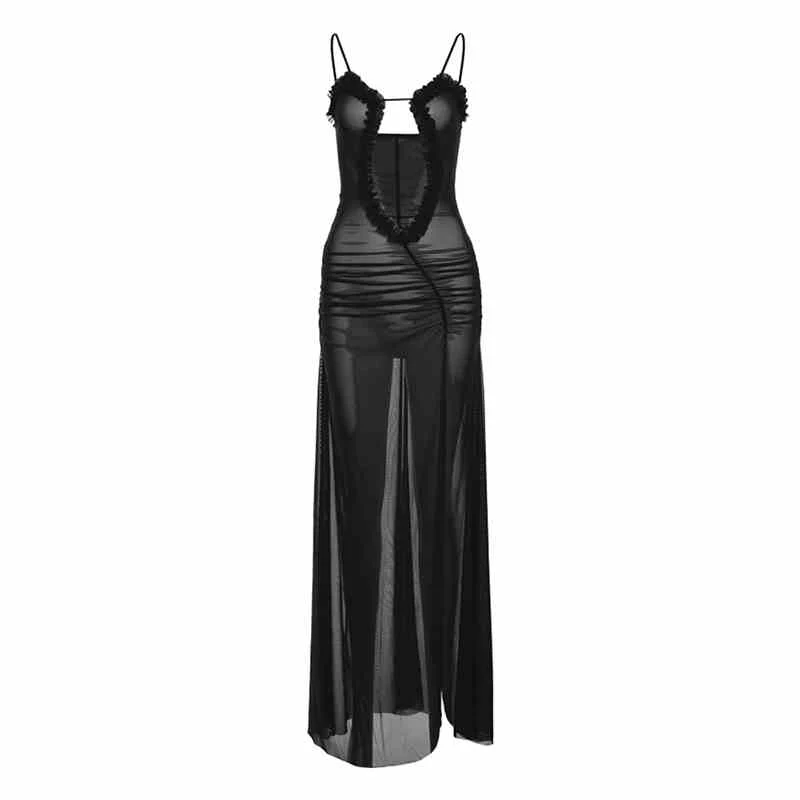 Dark Night Hollow Suspender Dress - Image 9