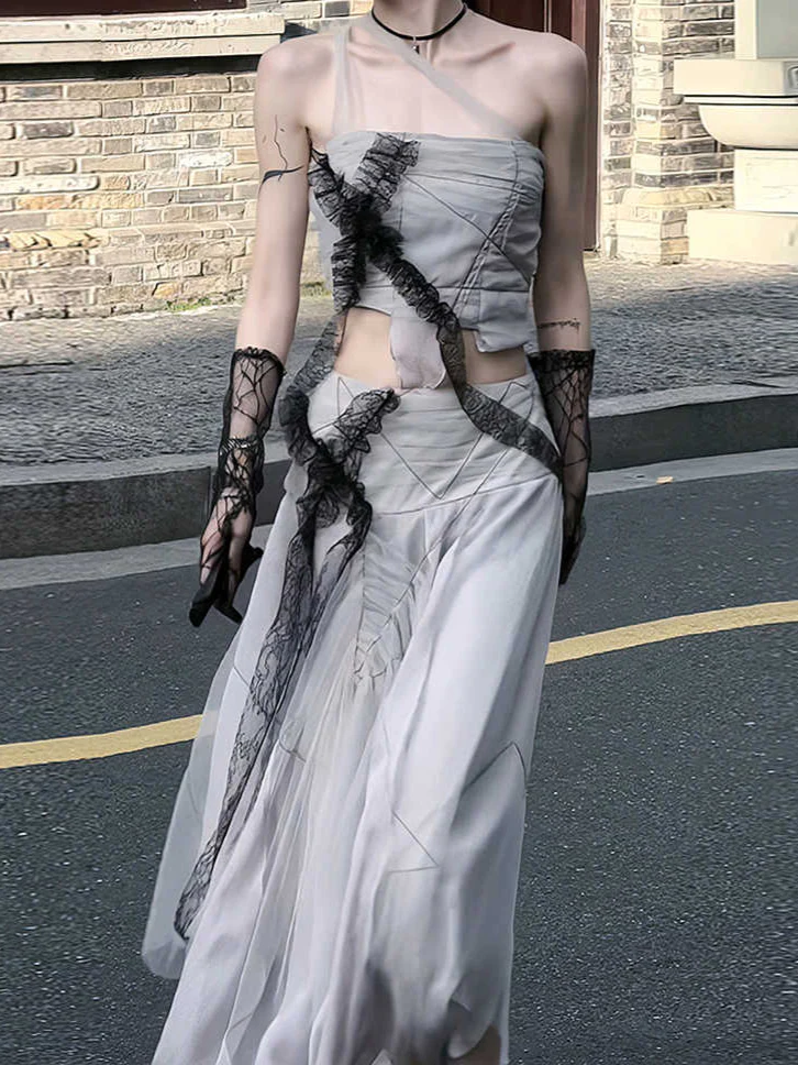 Dark Punk Mesh Dress - Image 2