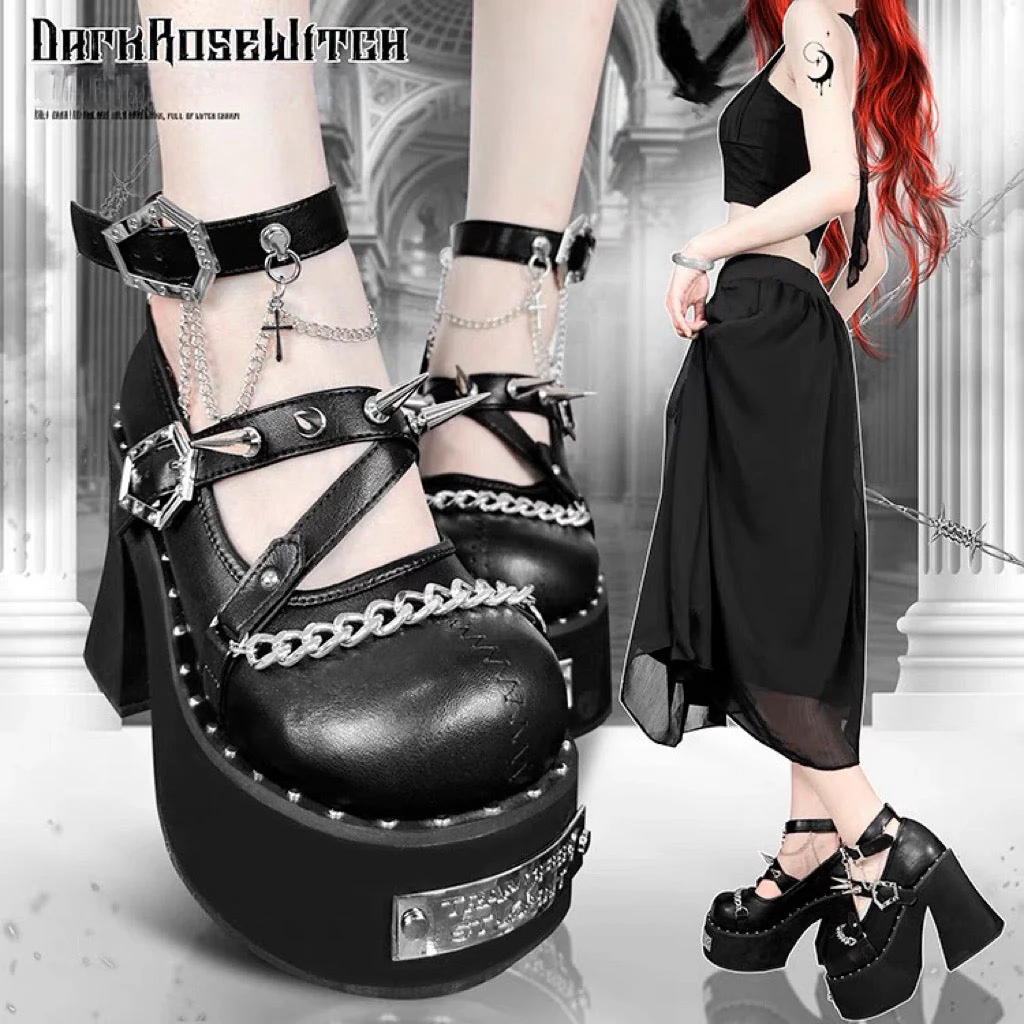 Dark Rose Witch Dolly Platform Shoes - Image 41