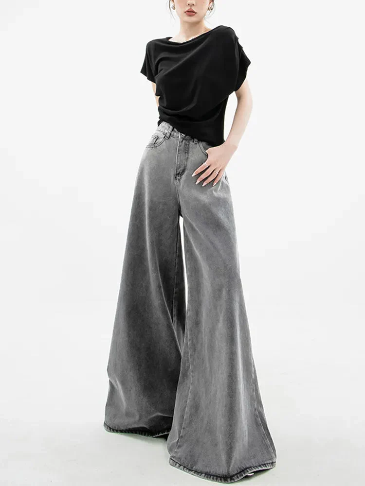 Dark Wash Super Wide Leg Jeans - Image 3