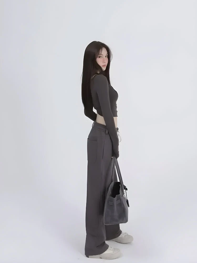 Deep Scoop Neck Two Piece Set Top - Image 3