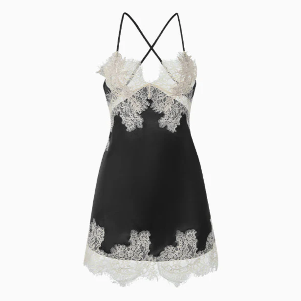 Deep V Lace Satin Pajamas - Image 5