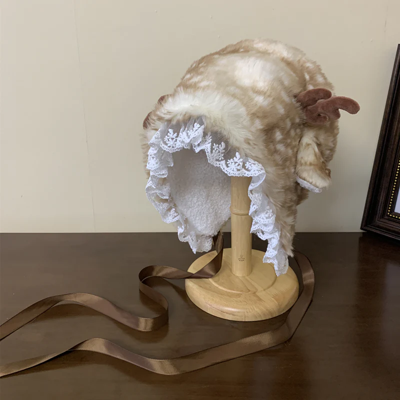 deer fur kawaii hat - Image 4