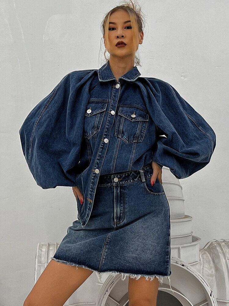 Denim Jacket & Skirt Two Piece Set - Image 4