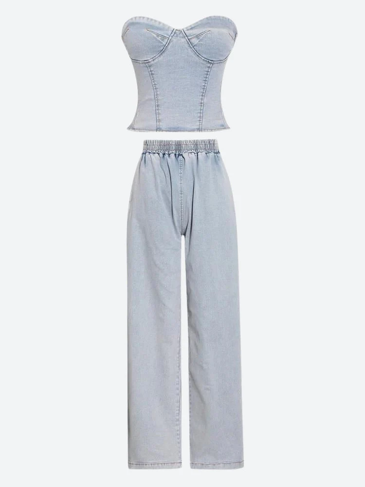 Denim Top & Pants Two Piece Coord - Image 8