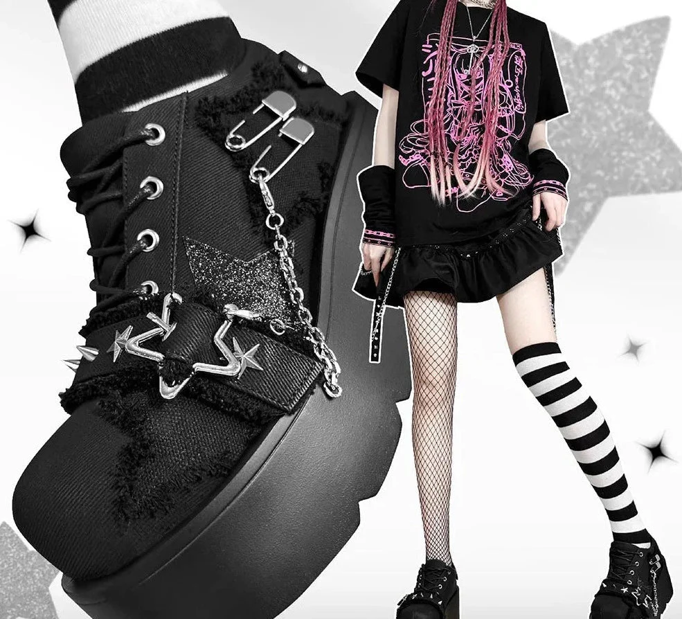 Denim Y2K Platform Mary Jane Shoes - Image 6