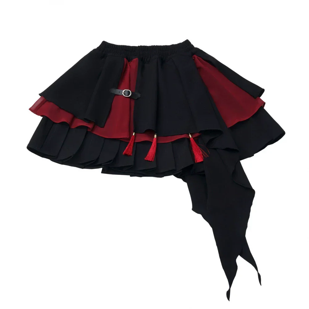 Dark Detachable Fur Jacket + Skirt + Pants - Image 13