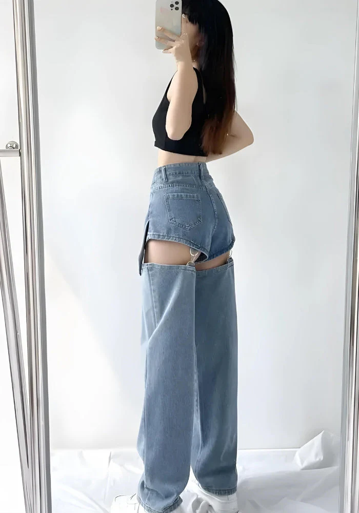 Detachable Straight Leg Jeans - Image 3