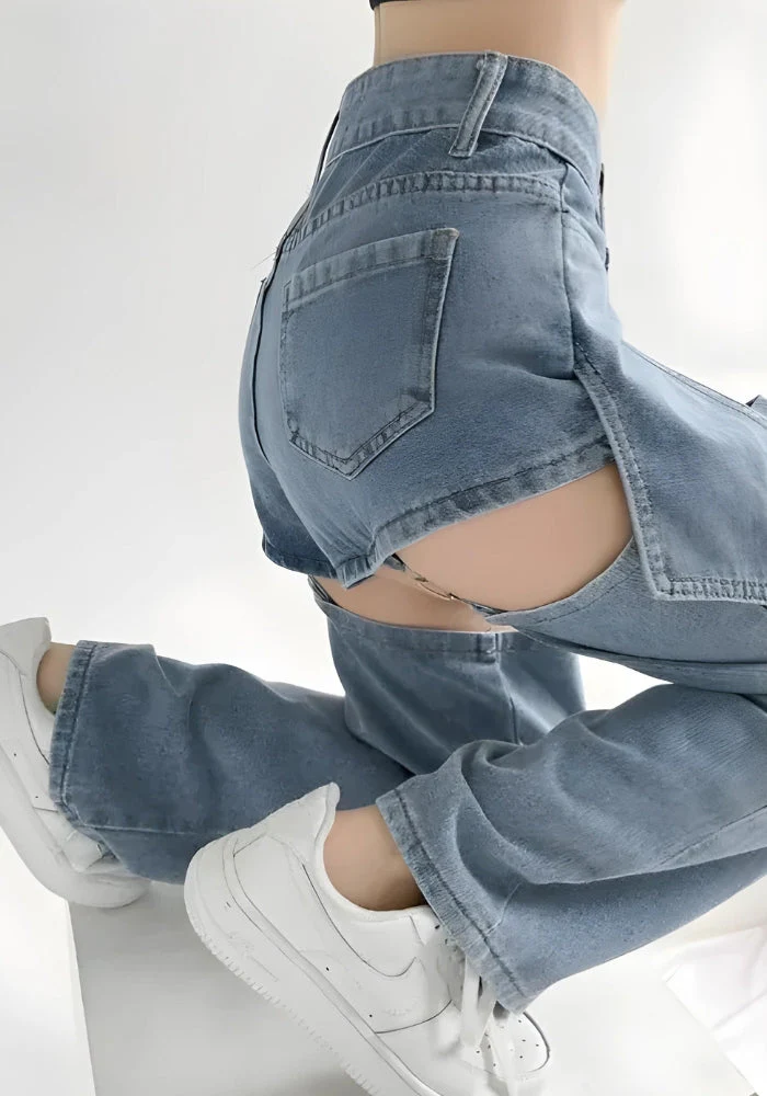 Detachable Straight Leg Jeans - Image 5