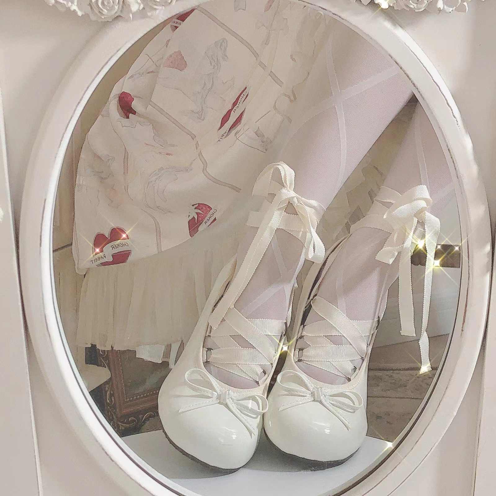 Detachable Strap Bow Ballet Shoes - Image 2