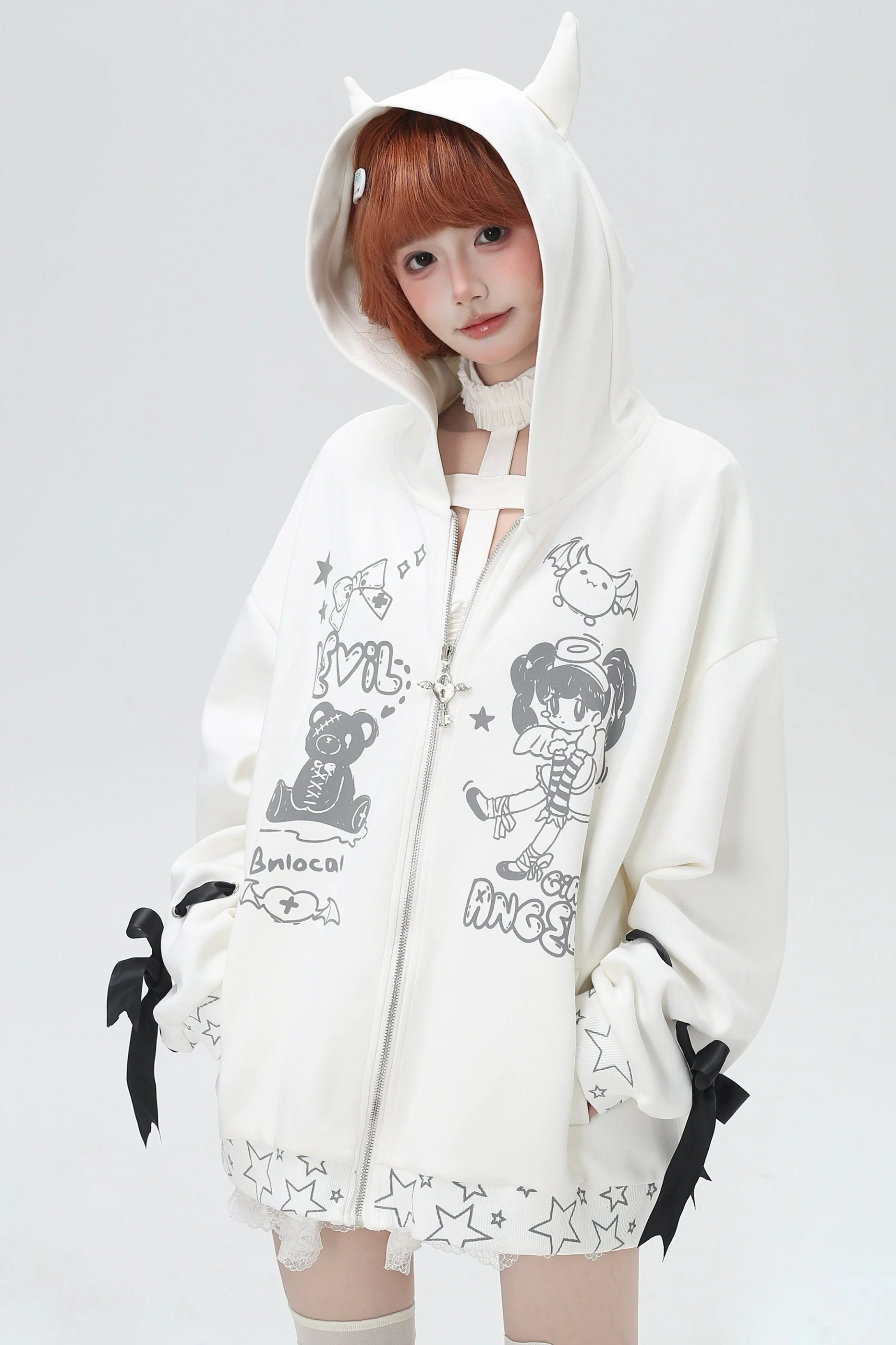 Devil Girl 3D Wings Hooded Jacket