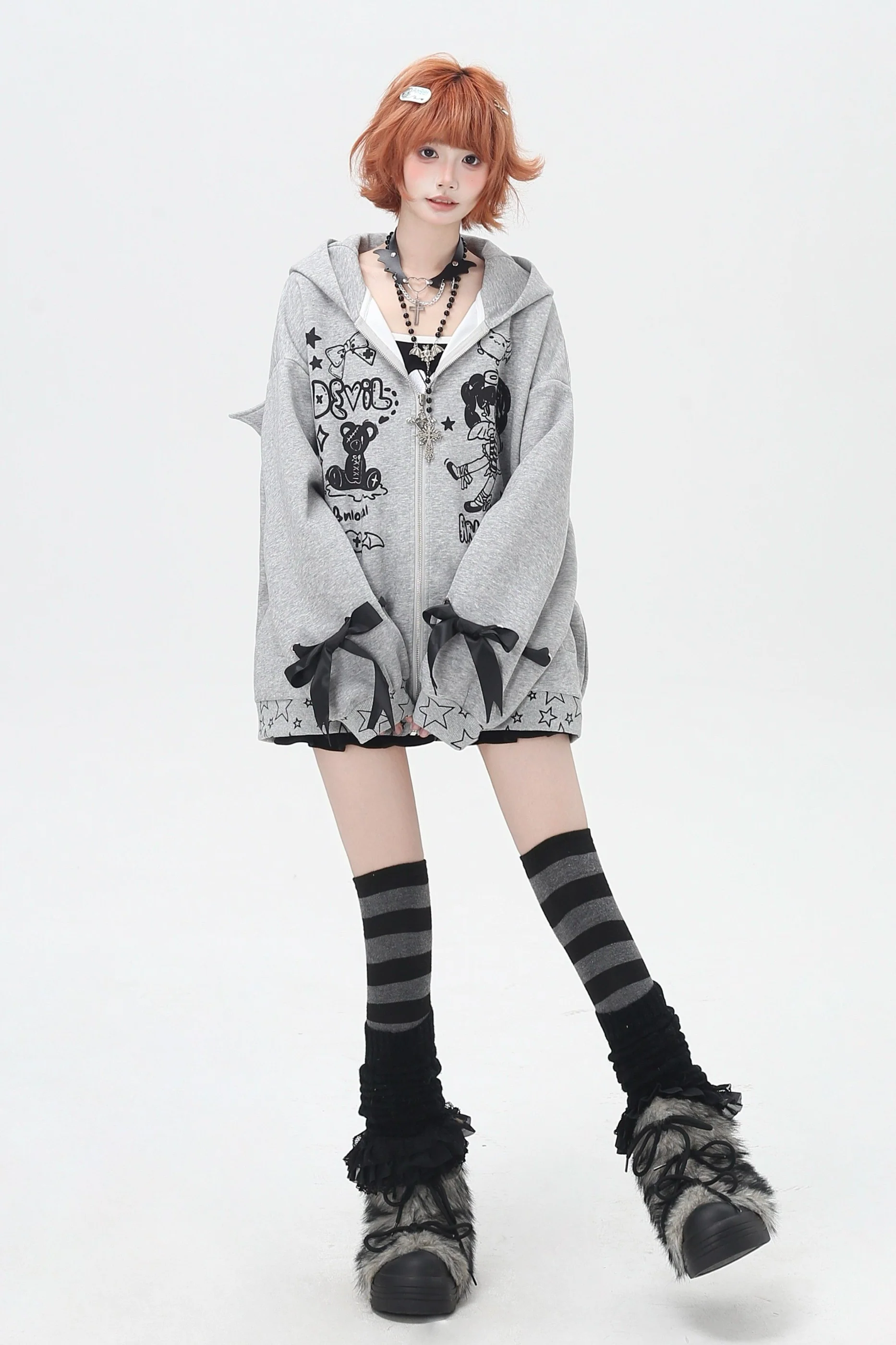 Devil Girl 3D Wings Hooded Jacket - Image 15