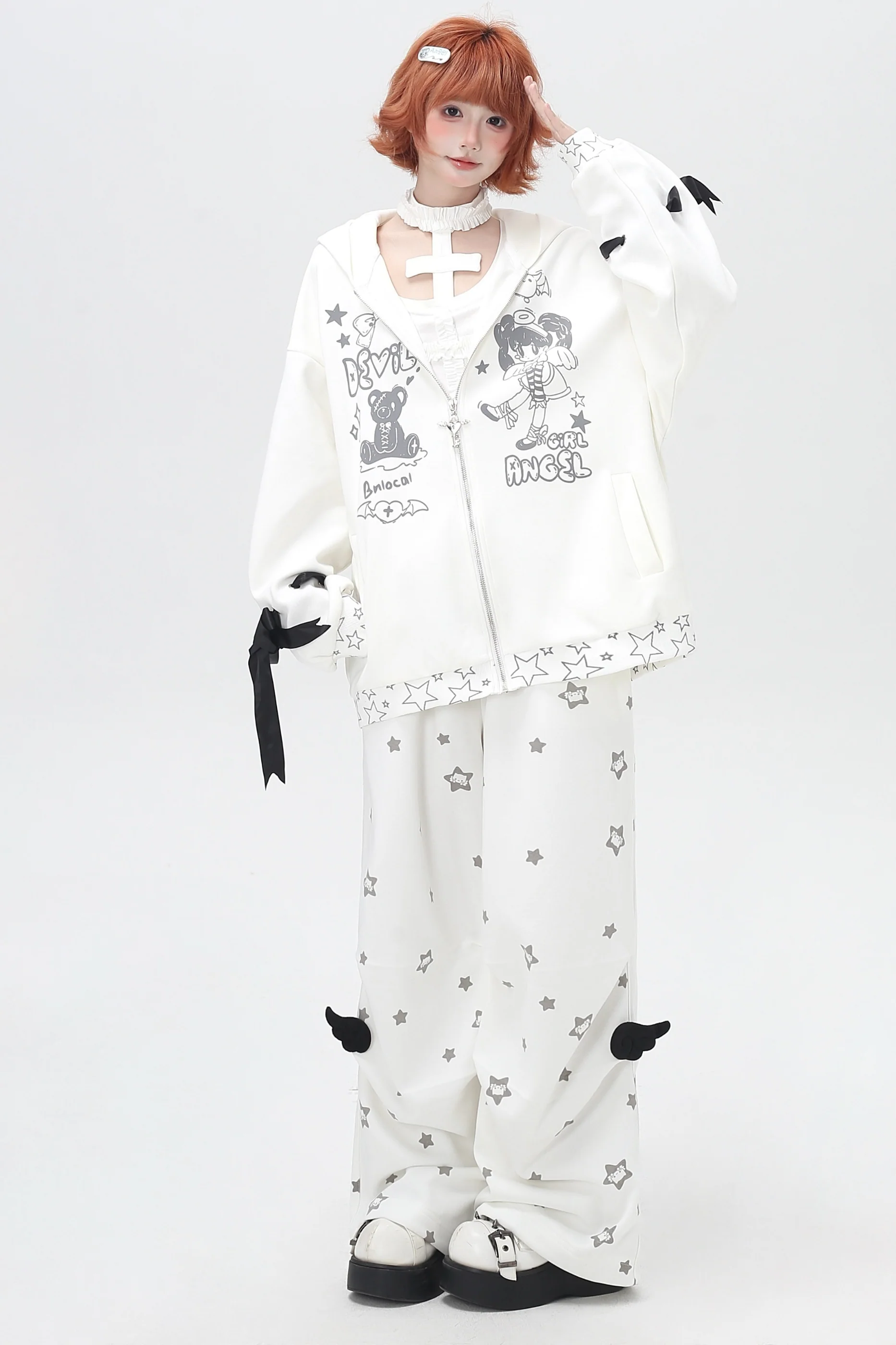 Devil Girl 3D Wings Hooded Jacket - Image 3