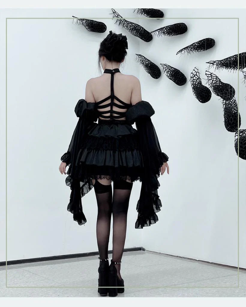 Gothic Lolita JSK Dress Snake Print Slimming Backless Dress - Image 19
