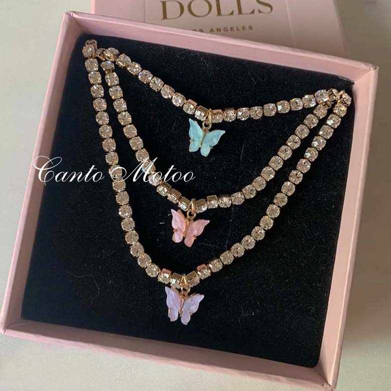 Diamonds Butterfly Chain Choker - Image 2
