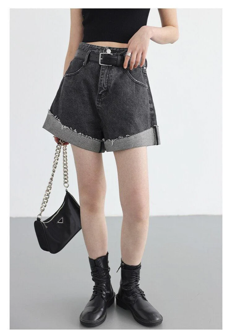 Distressed and Slit Jean Shorts - Image 6