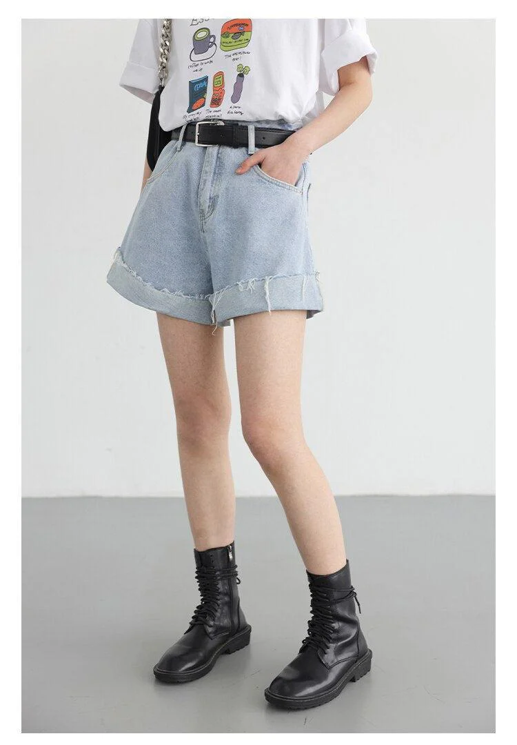Distressed and Slit Jean Shorts - Image 7